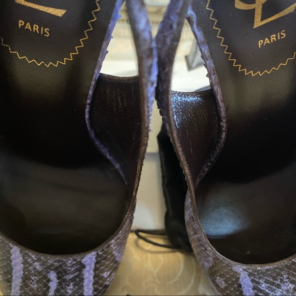 YSL Saint Laurent Tribtoo snakeskin Slingback Boa Exotico FCTUTU Pumps Purple 39 - Picture 13 of 16